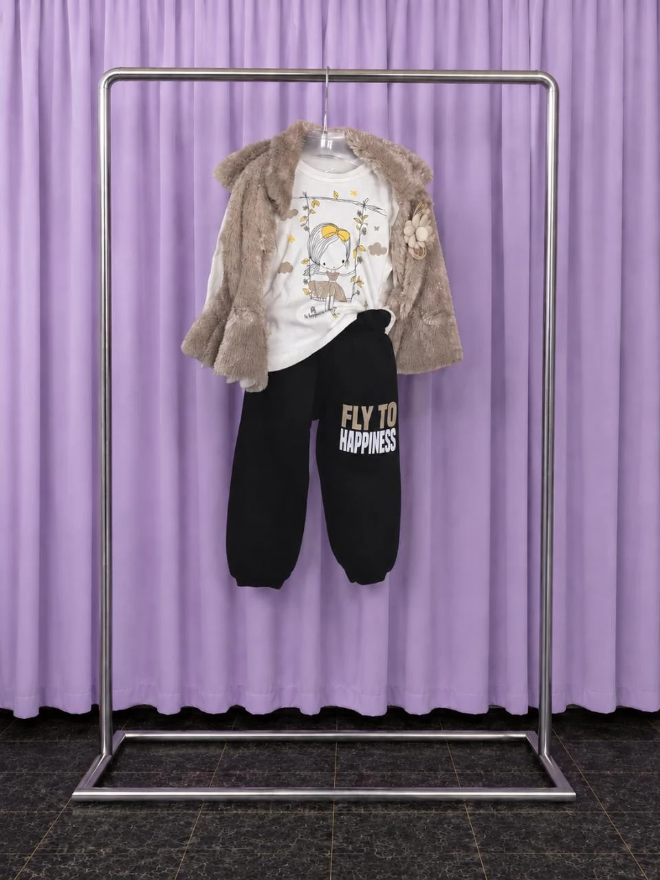 Ensemble 3 pièces fille t shirt manche s longues jogging veste 🌹12 mois 🌹